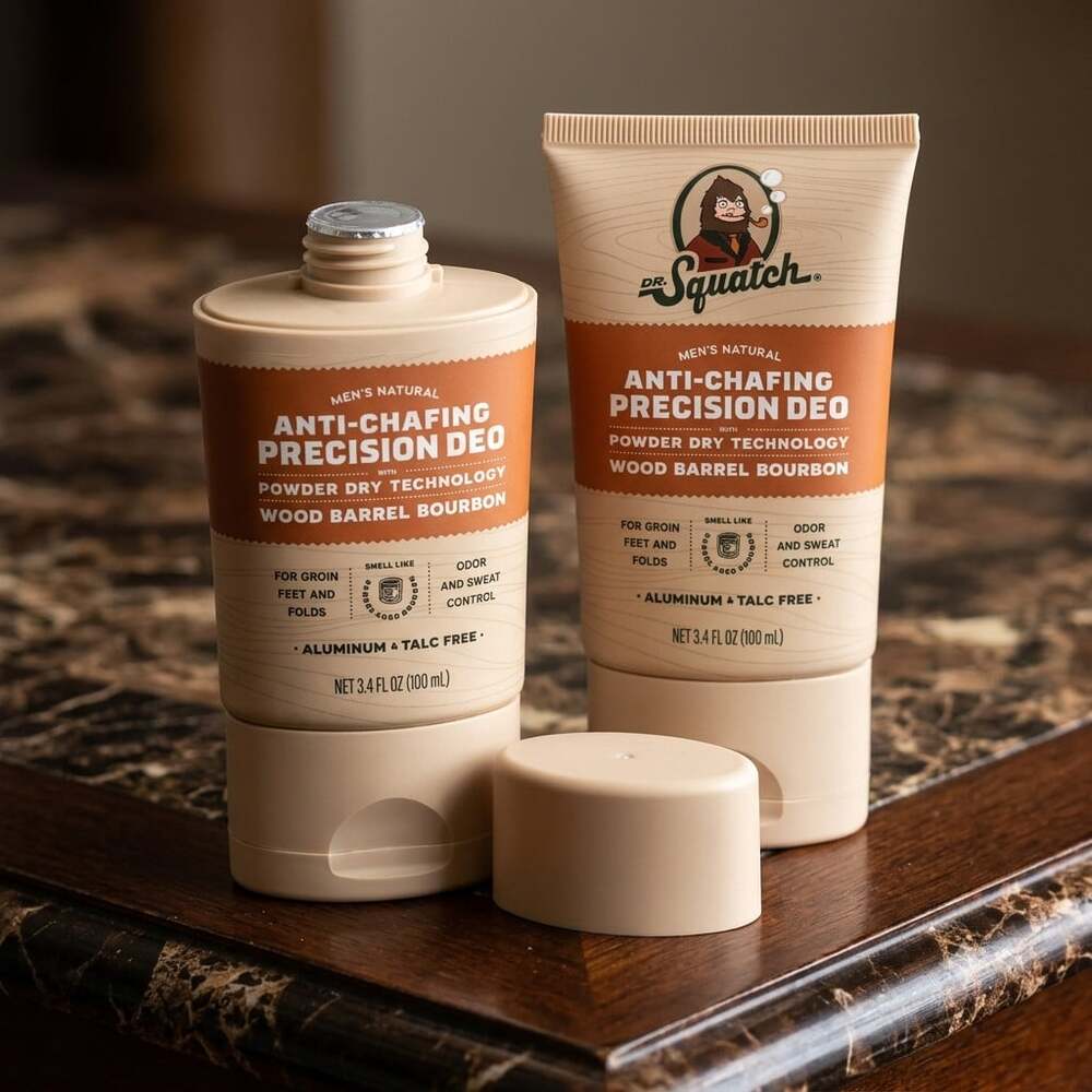 Lot of 2 Dr. Squatch Anti-Chafing Precision Deo Wood Barrel Bourbon 3.4 oz New